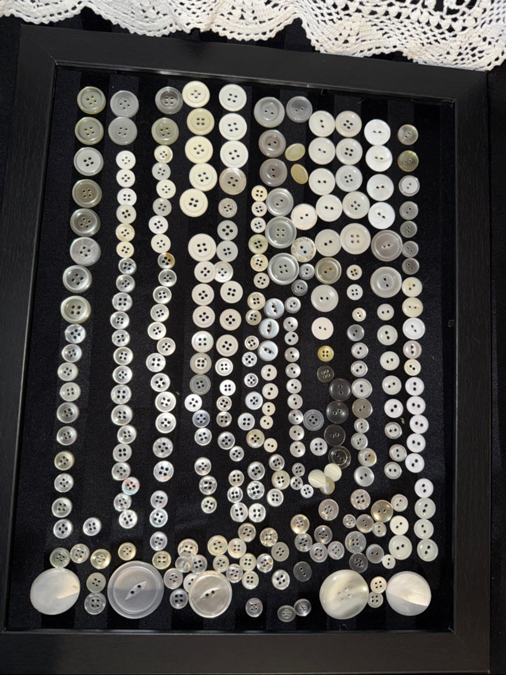 White Button Collection With Original Ball Quilted Crystal Jar.